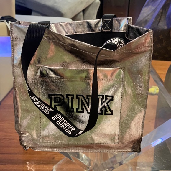 Pink Victoria Secret Silver Tote - Picture 1 of 4